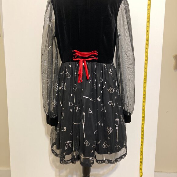 Hot Topic Black Mini Dress with Sheer Sleeves Kiki’s Delivery Service - Picture 4 of 6